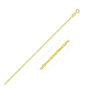 Brazalete de cadena de oro amarillo de 10 K de Singapur de 1,5 mm diseño elegante cierre de anillo - Imagen 1 de 4