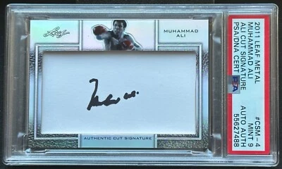 /20 AUTO Muhammad Ali 2011 Leaf Metal #CSM-4 CUT SIGNATURE PSA 9 - Image 1 of 3