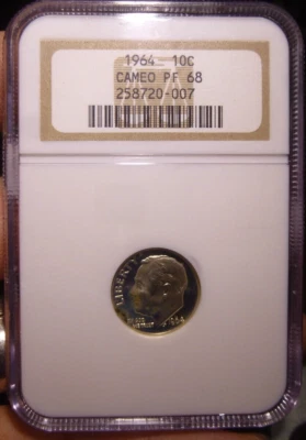 1964 Proof Roosevelt Dime NGC PF68 Cameo - Image 1 of 4