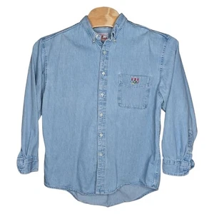 Camisa vaquera vintage de los Juegos Olímpicos de Estados Unidos con botones grande manga larga Prentiss al aire libre - Imagen 1 de 13