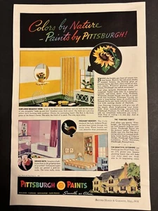 Vtg 1930s AD Pittsburgh Paints Colors by Nature, Smooth as Glass - Picture 1 of 3