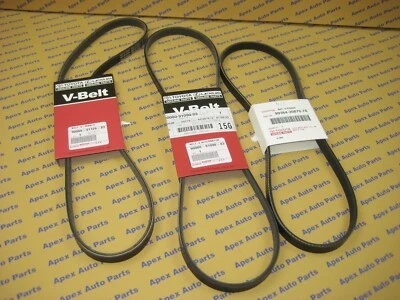 Toyota 3.4L V6 Fan AC Power Steering Belts ALL 3 OEM Tacoma 4Runner T100 Tundra - Image 1 of 3