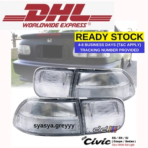  HONDA CIVIC Tail Light Lamp Clear For 2Dr 4Dr Coupe Sedan EG9 EJ 1992-1995 NEW! - Picture 1 of 12