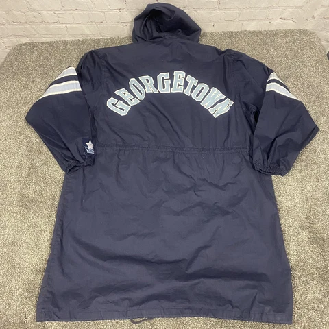 Georgetown Hoyas Vintage Blue Mens Mr. Kings Parka Jacket Size Small/Medium Cover