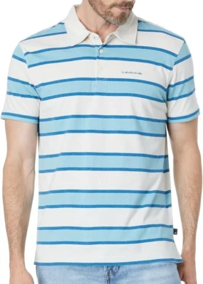 QUIKSILVER Men's STRIPE LITE POLO 3 - WDW3 - Medium - NWT - LAST ONE - Image 1 of 3