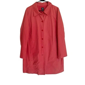 EILEEN FISHER Solid All Burnt Orange Button Front Jacket Womens Size 1X - Picture 1 of 7