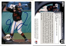 Francisco Peguero Signed 2010 Topps Pro Debut #314 Card San Jose Giants Auto AU