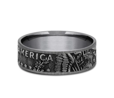 Anillo Brook & Branch THE KENNEDY Patriótico Para Hombres Gris Tántalo 8mm Ajuste Cómodo 14 Foto 1 de 4