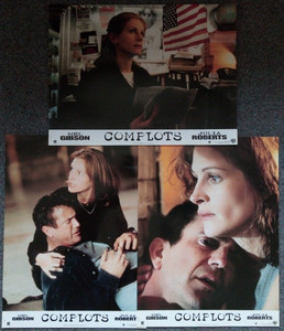 LOT OF 3 ORIGINAL FRENCH LOBBY CARDS CONSPIRACY THEORY Julia Roberts, Mel Gibson