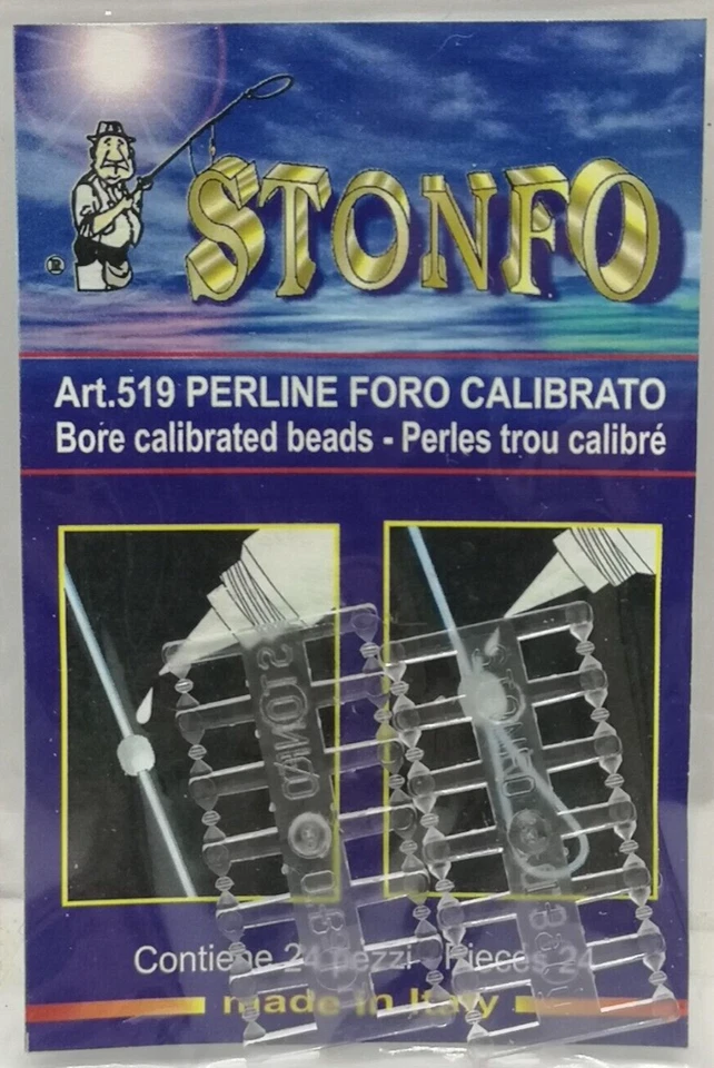 PERLINE FORO CALIBRATO ART 519 SIZE 0 30 MM STONFO TRAMI MONTAGGIO FINALI PESCA