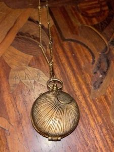 Vintage massive Parfum kompakte Halskette goldfarben - Bild 1 von 4