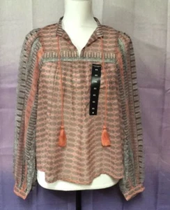 Lucky Brand Sheer Top, XS, 100% Polyester, Long Sleeve, NWT - Picture 1 of 8