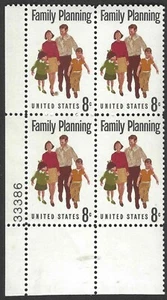 US Scott #1455 8¢ Family Planning MNH Plate Block PB4 - 1972 *free shipping* - Picture 1 of 1