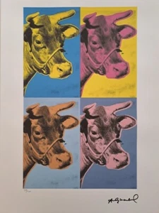 Andy Warhol Signed Lithograph - Cow - Certificate Leo Castelli - Picture 1 of 5