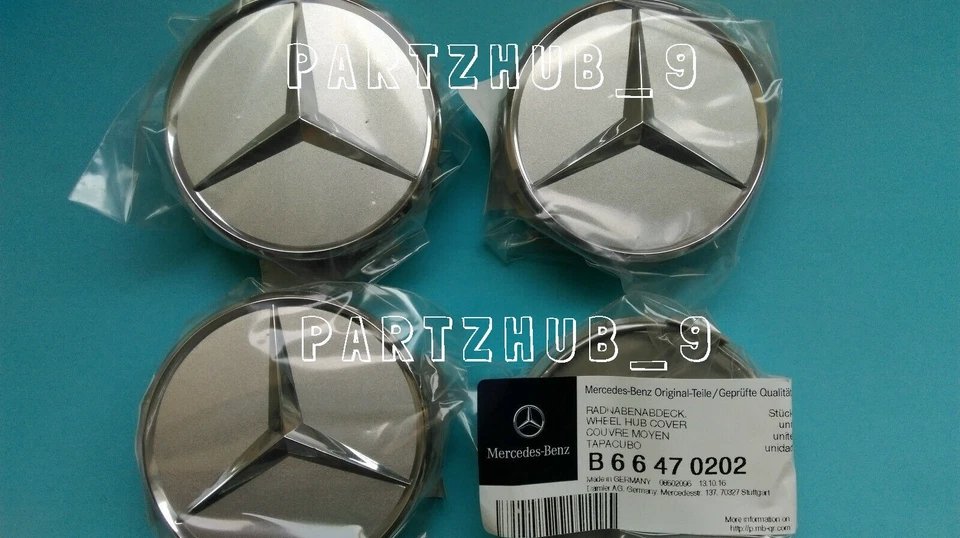 4 Genuine Wheel Hub Cap for Mercedes Benz Star 2204000125 Alloy Wheel Silver - Изображение 1 из 1