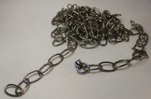 NOS 15 Foot Silver Metal Swag Hanging Lamp Parts Light Chain - Picture 1 of 8