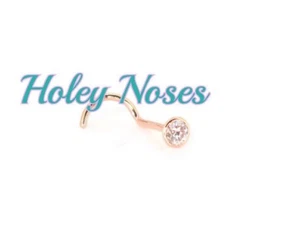 18ct Rose gold 0.05ct Diamond Nose Stud Ring Pin Bone body jewellery coneset - Bild 1 von 9