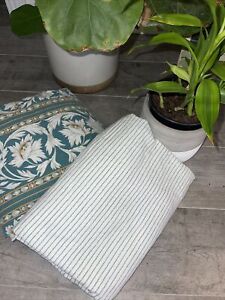 Frette King Duvet, King Flat Sheet and two king pillowcases! Green Floral. Italy