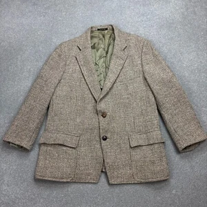 Harris Tweed Jacket Adult 46R Brown Country Hunting Outdoors Weave Blazer Mens* - Picture 1 of 18