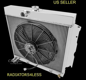 CHAMPION 3 ROW ALUMINUM RADIATOR W/ 16" FAN 63-69 DODGE DART MOPAR CARS 22" CORE - Bild 1 von 2