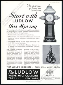 Boca de incendios Ludlow Diamond 1933 ilustrada vintage comercio impresión anuncio 2 - Imagen 1 de 7