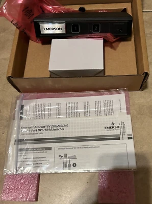 Emerson Avocent SV220 2 Port DVI-I KVM Switch With Power Supply NEW in Box - Image 1 of 4