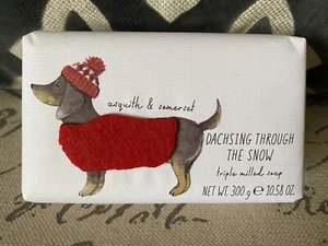 New Dachshund Soap Bar Aquith & Somerset Fresh Vanilla Snow 10.5oz Christmas - Picture 1 of 2