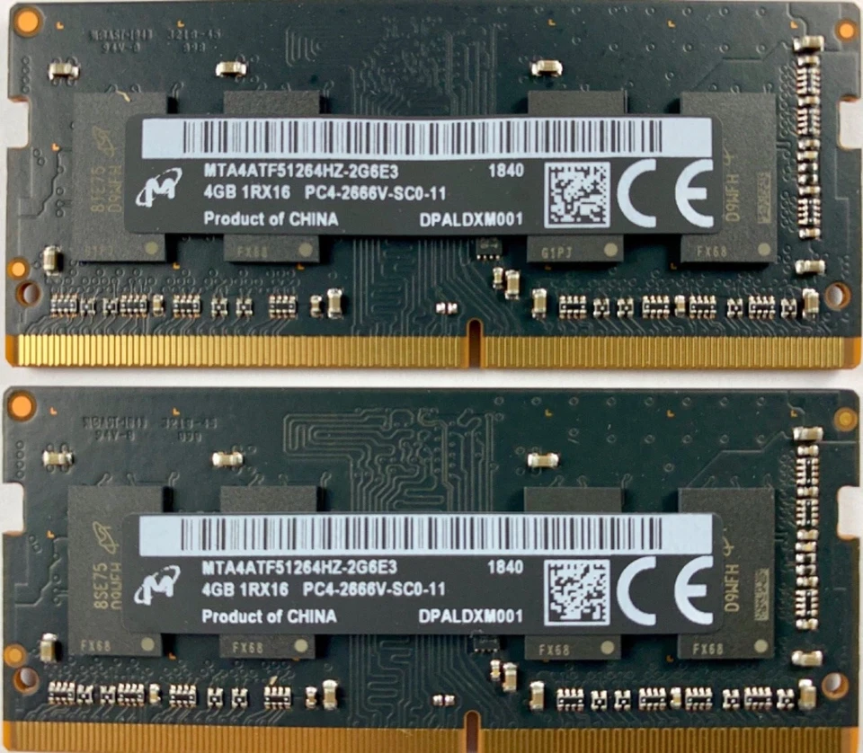 MICRON 8GB RAM (2x4GB) PC4 21300 DDR4 2666MHZ 260 PIN PC APPLE MAC OEM TESTED - Image 1 of 1