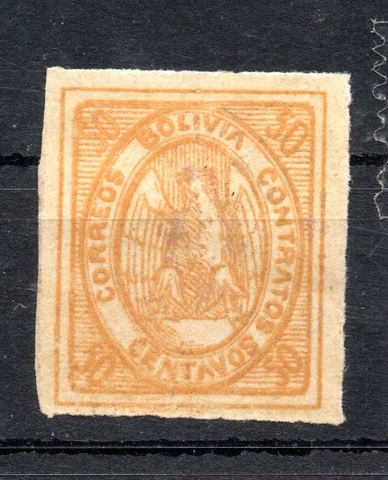 BOLIVIA, CONDOR DE 50 CENTAVOS, SIN CIRCULAR, MARCA DE BISAGRA Cover