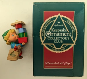 HALLMARK KEEPSAKE ARMFUL OF JOY ~ COLLECTOR'S CLUB ORNAMENT 1990 - Picture 1 of 4