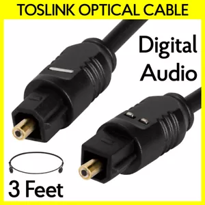 Toslink Cavo Ottico 3 Piedi Fibra Ottica Cavo Audio SPDIF Maschio a Maschio Cavo - Foto 1 di 4