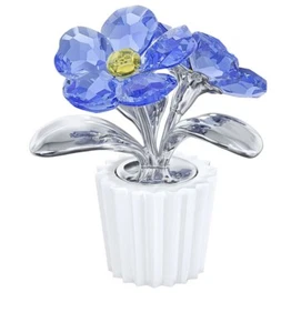 Swarovski Flower Pot Forget Me Not 2003 Retired Box 860096 - Picture 1 of 1