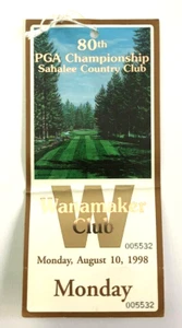 1998 PGA Championship Ticket Stub Sahalee Country Club Wanamaker Club Monday - Picture 1 of 2
