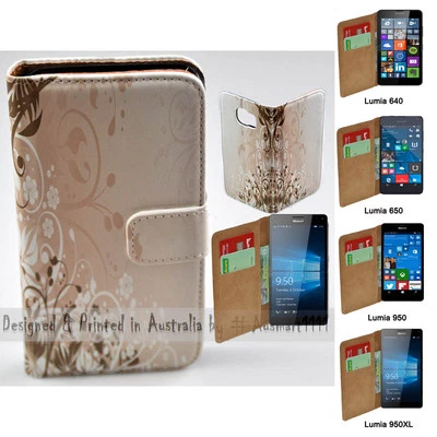 Para Nokia Serie - Caótica Estampado Floral Temático Billetera Teléfono Móvil Estuche Cubierta Foto 1 de 3