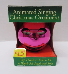 Animated Singing Christmas Ornament Pink Rockin Around the Christmas Tree READ! - Picture 1 of 6