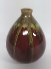 Pier 1 Imports Drip Glaze Striking Brown/Green Pottery Bud Vase