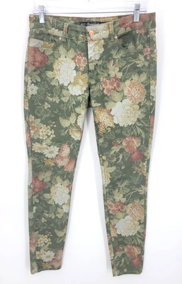 Zara Trafaluc Pants Womens 6 Floral Jegging Boho Peasant Romantic Stretch - Image 1 of 4