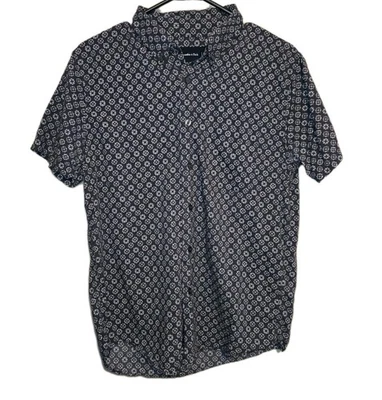 Abercrombie & Fitch Men's Shortsleeve Button Down Shirt Black Gray Size Small - Image 1 of 4
