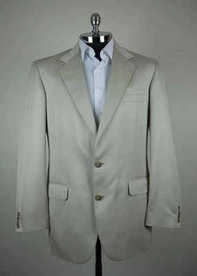 NORM THOMPSON Mens Beige "TRAVELER" 8 Pocket 2 Button Single-Vent Sportcoat 40 L - Image 1 of 4