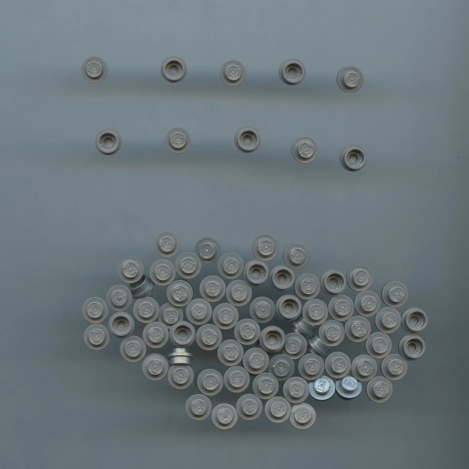 LEGO x 100 Flat Silver Plate Round 1 x 1 Straight Side treasure