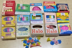Vintage Collection Of Birthday Candles Halo Cake Mate Betty Bolling + Holders  - Picture 1 of 23