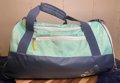 Bolso de lona/gimnasio Adidas mediano gris y verde azulado  Foto 1 de 4