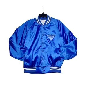 Vintage IBM Computers 1990 Satin Varsity Auburn Sportswear Jacket Sz L USA Made - Picture 1 of 11
