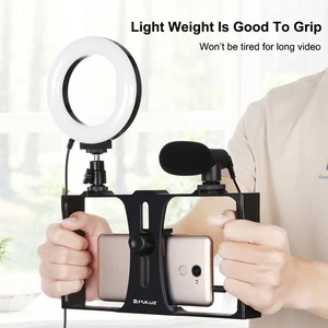 PULUZ 3 in 1 Phone Stabilizer Bracket Kits Vlogging Live Rig Handle Tripod Mount - Photo 1 sur 13