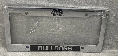 Marco de matrícula de Mississippi State Bulldogs plateado y negro SEC fútbol MSU Foto 1 de 2