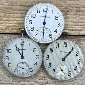 12s South Bend Pocket Watch Movements - Grade Studebaker - 21 Jewels, Adj 5 Pos - Picture 1 of 2