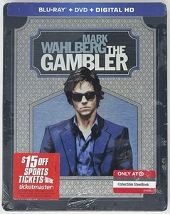 The Gambler Mark Wahlberg Blu-Ray + DVD +Digital HD Target Collectible Steelbook - Picture 1 of 3