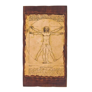 Backgammon Spielset, Holz handgefertigt, ""Da Vinci vitruvianischer Mann"" eingelegt - groß - Bild 1 von 5