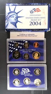 2004 United States Mint Proof Set - 11 Coin Set - MI, FL, TX, IA, WI State $.25 - Picture 1 of 6