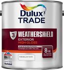Dulux Trade Weathershield Exterior High Gloss Paint Pure Brilliant White 2.5ltr
